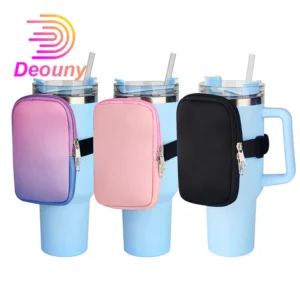 DEOUNY Water Bottle Pouch For Stanely Cup With Straw And Lid 20oz 30oz 40oz Mugs Portable Bottle Storage Bag Sports Outdoor