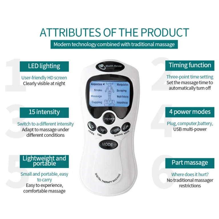 Electric Massage Instrument EMS Tense Machine Pulse Massager Tens Acupuncture Electrical Muscle Stimulator for Neck Back Body - Image 2