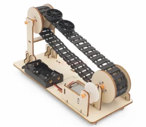 DIY Materials Kit Wooden Electric Conveyor Transporter Belt Model For STEM Toy Physics Science Education Assembled
