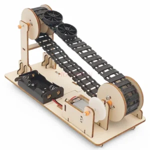 DIY Materials Kit Wooden Electric Conveyor Transporter Belt Model For STEM Toy Physics Science Education Assembled