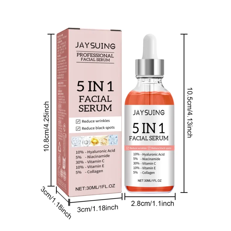 5 In 1 Facial Serum Fade Fine Lines Firming Skin Shrink Pores Moisturizing Brightning Vitamin C Hyaluronic Acid Face Serum - Image 6
