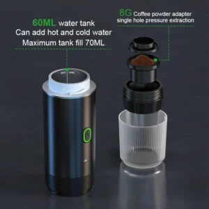 Wireless Electric Portable Espresso Coffee Machine for Car & Home Camping Coffee Maker 3-in-1 Capsule Powder Travel Coffee Maker - Image 3