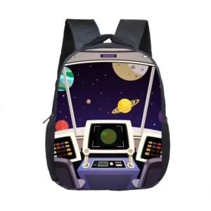 16 Inch Aliens Spaceship Pilot Backpack for 2-4 Years Old Space Astronaut Kids Bookbag Boy Girl Mini Toddler School Bags Gift - Image 2