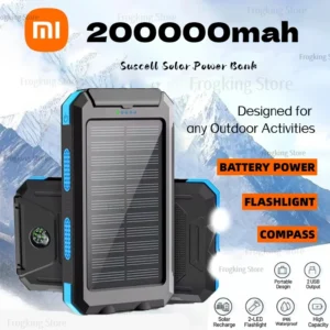 Xiaomi 50000mAh Solar Power Bank Portable Charging Poverbank External Battery Charger Strong Light LDE Light for iphone Samsung