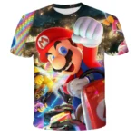 Super Mario T-shirt Boys Cartoon Top T-shirt Boys Dragon Ball T-shirt Children's Summer Short sleeved Children's T-shirt