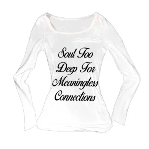 Retro Y2k Women's T-shirt with double-sided letter print pattern long sleeved T-shirt Harajuku Aesthetic Street American Emotion - Image 4
