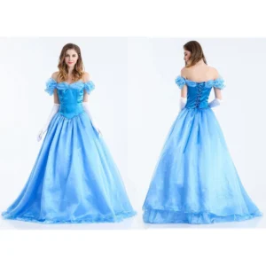 Women's Fancy Adult Princess Cinderella Bella Peach Sleeping Beauty Aurora Snow White Elsa Anna Rapunzel Cosplay Halloween Dress