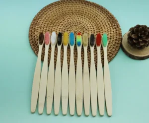 Natural Colorful Toothbrush Eco Soft Bristle Bamboo Toothbrush Bamboo Charcoal Vegan Tooth Dental Oral Care Plastic Free 10Pcs - Image 2