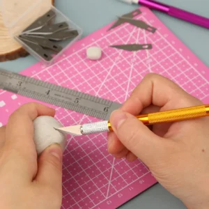 Fniiva Engraving Cutter with 5pcs Blade Metal Handle Craft Carving Sculpture Paper Non-Slip Knife DIY Repair Hand Leather Tools - Image 4