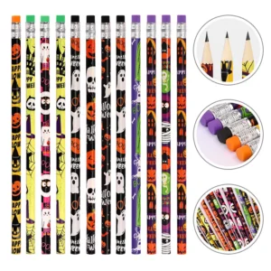 24 Pcs Halloween Stationery HB Pencil Set Cartoon Creative Rewards Cute Student Supplies Fit Office Rewards Back To School