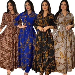 Women's Clothing Autumn and Winter New Elegant Sexy Fashion Digital Printing Leisure Dress - Image 5