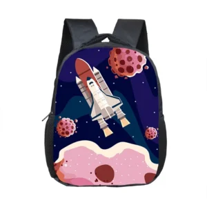 16 Inch Aliens Spaceship Pilot Backpack for 2-4 Years Old Space Astronaut Kids Bookbag Boy Girl Mini Toddler School Bags Gift - Image 6