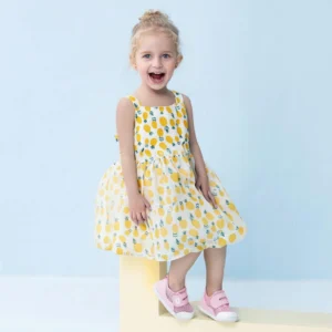 Baby Girl Clothes Summer Butterfly Wings Halter Spot Pattern Cute Baby Girl Dress Casual Beach Girl Kid's Dress