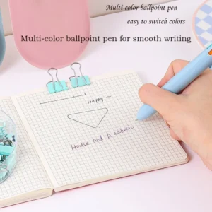 7Pcs Set Kawaii Student Stationery Sweet Cartoon Cat Paw Correction Tape Glue Tape Eraser Gel Pen Cutter Back to School Gift - Image 4