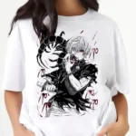 Tokyo Ghoul top tees female anime 2000s Psychedelic Digital Retro graphic t shirt Comfortable hip hop Pastel aesthetic Digital