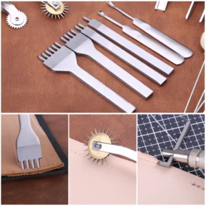 KRABALL Leather Craft Tool Kit Leather Hand Sewing Repair Kit Stitching Punch Carving Work Groover Set DIY Tool Set Professional - Image 3