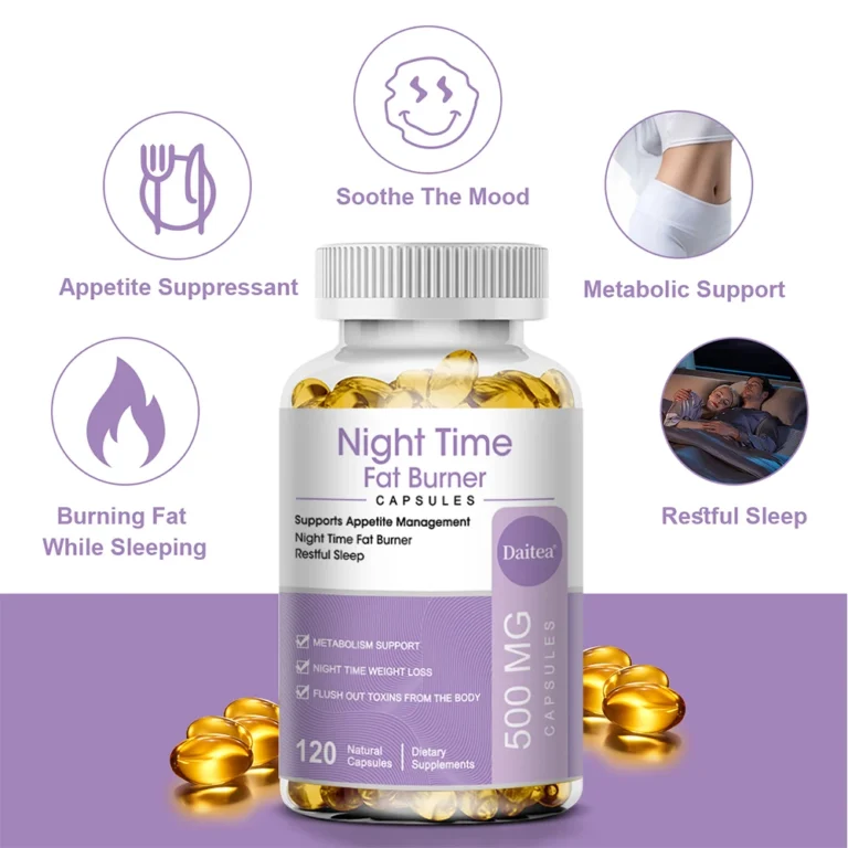 Nighttime Fat Burner, Boosts Metabolism, Weight Management, Improves Sleep - 500 Mg Serving, 120 Capsules - Image 2