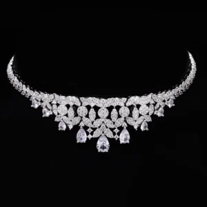2024 New 4-piece Bride Zirconia Full Set Women's Party Jewelry Set Dubai Nigeria Crystal Wedding Jewelry Set - Image 3