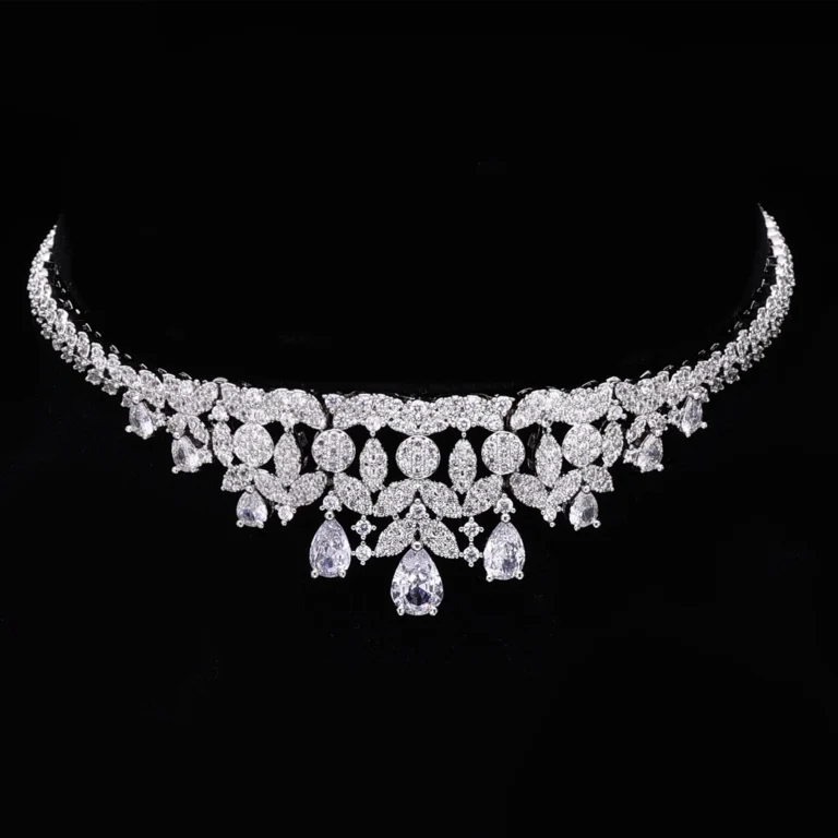 2024 New 4-piece Bride Zirconia Full Set Women's Party Jewelry Set Dubai Nigeria Crystal Wedding Jewelry Set - Image 3