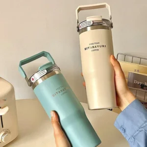 20oz Large Capacity Women's Vacuum Insulated Water Bottle |Hot & Cold Drinks|Double Straw Cup|Portable Travel Mug thermos
