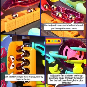 Educational Montessori Toy Multi-Layer Track Adventure Game Rail Rolling Ball Model Interactive Brain for Children Kids - Image 5