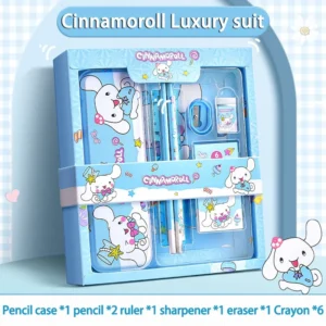 Cartoon Kuromi Melody School Supply Set with Pencil Case Crayons Safety Scissors for Kids Back To School Essentials Gift Box - Image 5