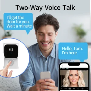 Tuya APP Free Cloud Storage WiFi Doorbell Low Consumption Wake Up Doorbell Visual Door Peephole Home Security Door Chime - Image 4