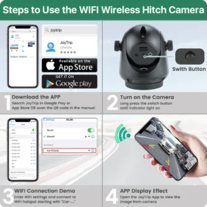 GreenYi 5G WiFi Magnetic Hitch Wireless Rear View Camera Night Vision Rechargeable for Trailer RV Truck for iPhone Android - Image 6