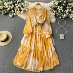 French Style Dress 2026 Women's New Design Sensibility Irregular Tie Slims Smooths Your Silhouette Longer Vacation Dress