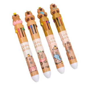 10 Colors Retractable Ballpoint Pen Capybara 0.5mm Colorful Ink Gel Pens Silicone Kawaii Pens School Office Supplies Stationery - Image 5