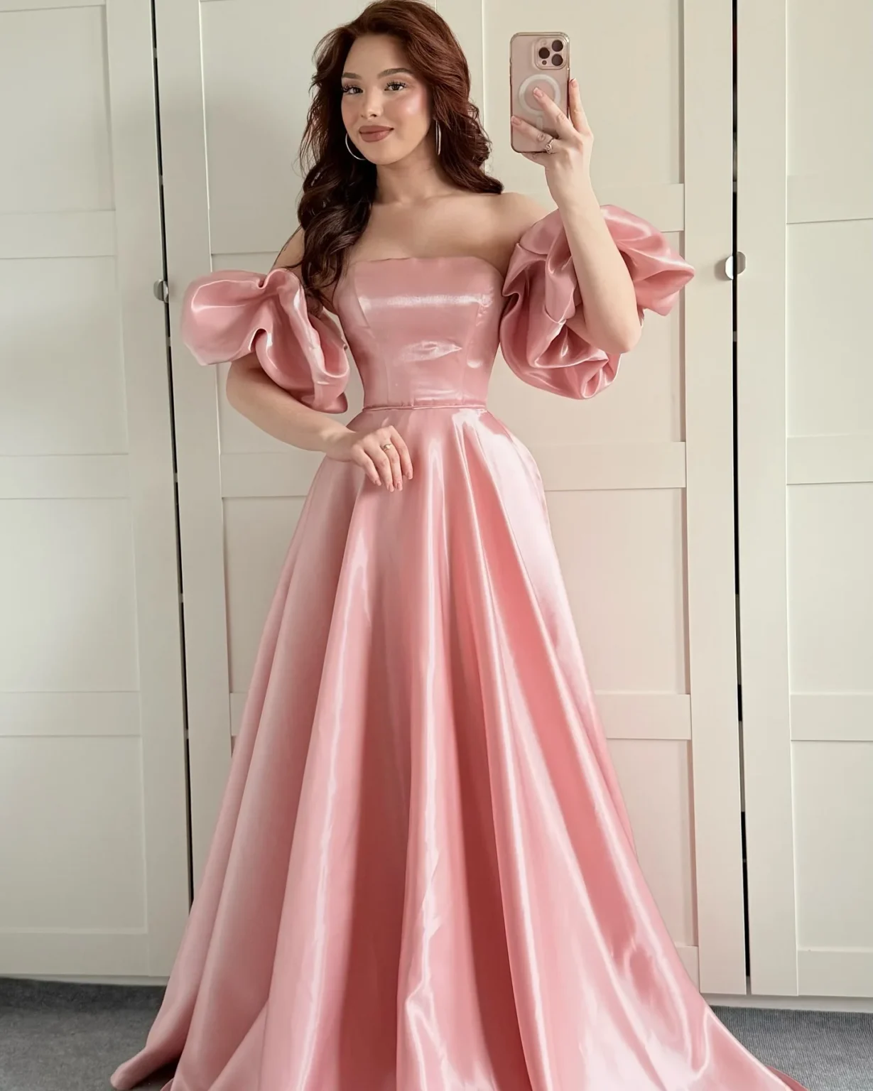 Customized Fashion Evening Dress Taffeta Fabric Off Shoulder Pink Prom Gowns Wedding Birthday Party Multi Occasion Dresses Long