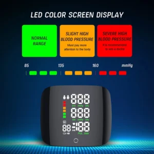 Smart Touch LCD Screen Wrist Blood Pressure Monitor Digital Voice Chargeable Automatic Tonometer Heart Rate Sphygmomanometer - Image 4