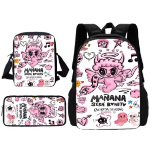 Karol G Manana Sera Bonito Child School Backpack With Shoulder Bag Pencil Bags School Bags for Boys Girls Best Gift