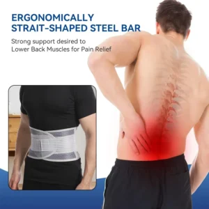 Breathable Back Brace for Lower Back Pain Relief, Lumbar Support Belt with Lumbar Pad for Men & Women Herniated Disc, Sciatica - Image 2
