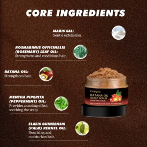 Batana Oil Scalp Scrub for Strengthening Hair Deep Cleaning Nourishing Soothing Shampoo for Sensitive Scalp Hair Care - Image 5