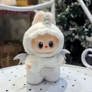 17CM Labubu Macaron NNO Dollo Doll Hanging Ornament Handmade Cloth Pullip Stand Posture Toy Dolls Collectible Doll clothes