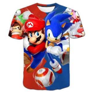 Super Mario T-shirt Boys Cartoon Top T-shirt Boys Dragon Ball T-shirt Children's Summer Short sleeved Children's T-shirt - Image 2