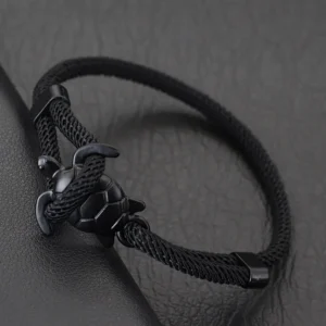 Unique Marine Turtle Bracelet Men Sliding Adjustable Rope Braclet Summer Beach Nautical Wrap Thread Braslet Leisure Pulseira