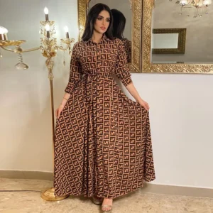 Women's Clothing Autumn and Winter New Elegant Sexy Fashion Digital Printing Leisure Dress - Image 3
