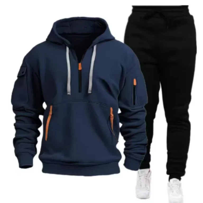 Men Tracksuit Casual Joggers Hooded Sportswear Jackets And Pants 2 Piece Sets Hip Hop Running Sports Suit S-XXXL - Image 3
