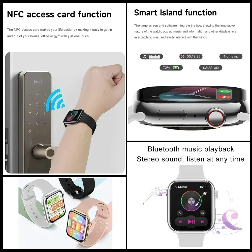 2025 New Original For Apple Watch 10 Smart Watch Men Body Temperature Bluetooth Call NFC GPS Sports Women SmartWatch for Apple - Image 6