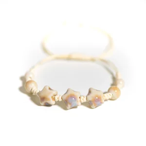 Handmade Colorful Ceramic Star Bracelet Adjustable Braided Wax Cord Unique Fashion Accessory - Image 4