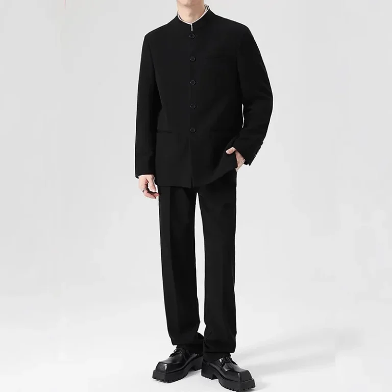New Chinese Style Stand Collar Casual Suit Men's Spring Autumn 2024 New Zhongshan Suit Jacket And Pants One Complete Set - Image 4