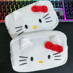 New Hello Kitty Plush Bag Anime Sanrio KT Cosmetic Storage Bags Cartoon Kawaii Pachacco Pencil Case Girl Birthday Gifts - Image 6
