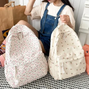 Donald Duck Simple Backpack Casual Floral Student Backpack Teenage Book Bag Travel Rucksack for Teenage Girls - Image 4