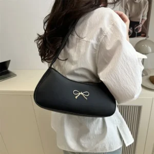 French Style Butterfly Knot Single Shoulder Commuter Bag Simple Fashion New Arrival Underarm Bag Versatile Soft Polyester Lining - Image 4