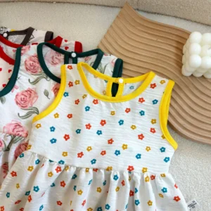 Fashion Printed Sleeveless Girls Dress Newborn Princess Dress Baby Girls Clothes Baby Girl Leisure Dress Baby Clothing - Image 3