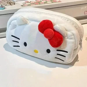 New Hello Kitty Plush Bag Anime Sanrio KT Cosmetic Storage Bags Cartoon Kawaii Pachacco Pencil Case Girl Birthday Gifts - Image 2