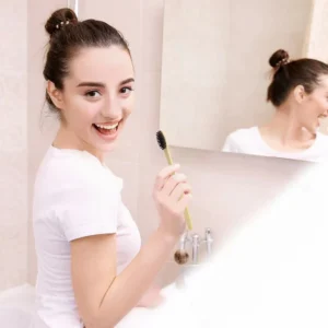 Natural Colorful Toothbrush Eco Soft Bristle Bamboo Toothbrush Bamboo Charcoal Vegan Tooth Dental Oral Care Plastic Free 10Pcs - Image 6