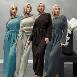 Middle East Style Long Sleeve Dress Turkish Southeast Asian Hui Ethnic Women's Clothing Abaya Prayer Robe Muslim Set Women - Image 4